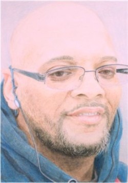 colored pencil portrait of man