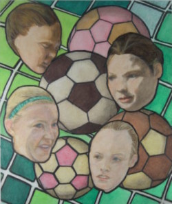 Acrylic study group portrait