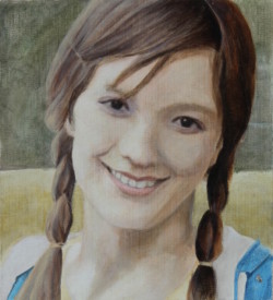acrylic portrait of young girl