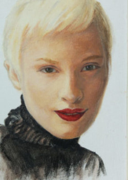 acrylic portrait study of woman