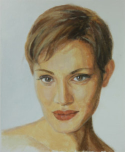 acrylic portrait study of woman