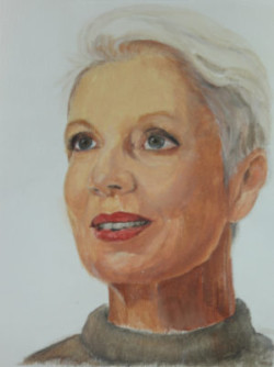 acrylic portrait study of woman