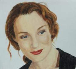acrylic portrait study of woman