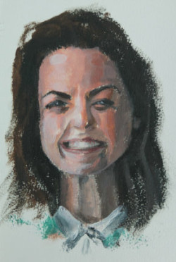 acrylic portrait study young women
