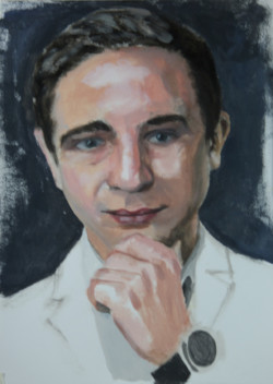 acrylic portrait study of man