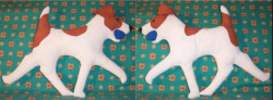 life-sized soft sculpture dogs