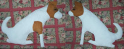 life-sized soft sculpture dogs