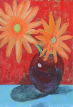 Painting flowers gerbera