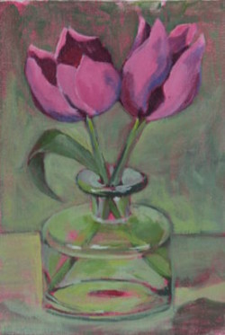 Painting flowers tulips