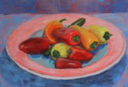 Painting vegetables, peppers
