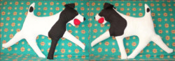 life-sized soft sculpture dogs