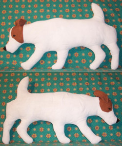 life-sized soft sculpture dogs