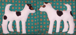 life-sized soft sculpture dogs