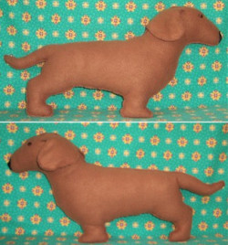 life-sized soft sculpture dogs