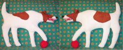 life-sized soft sculpture dogs