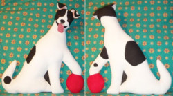life-sized soft sculpture dogs