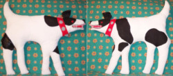 life-sized soft sculpture dogs