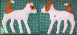 life-sized soft sculpture dogs