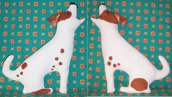 life-sized soft sculpture dogs