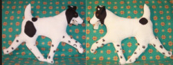 life-sized soft sculpture dogs