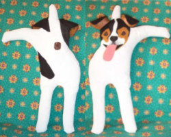 life-sized soft sculpture dogs