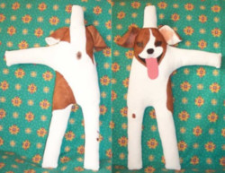 life-sized soft sculpture dogs
