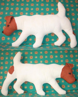 life-sized soft sculpture dogs