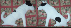 life-sized soft sculpture dogs