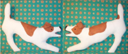 life-sized soft sculpture dogs