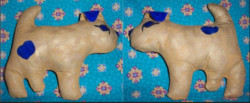 life-sized soft sculpture dogs
