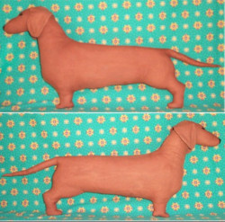 life-sized soft sculpture dogs