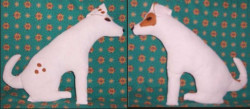 life-sized soft sculpture dog