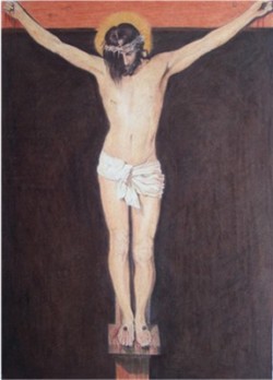 crucifixion in colored pencil
