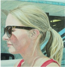 colored pencil portrait study of woman