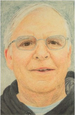 colored pencil portrait of man