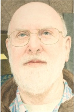 Colored pencil portrait study of man