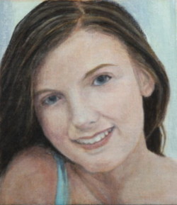 acrylic portrait study of young woman