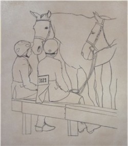 Drawing animal horse girl