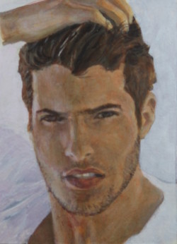 acrylic portrait study of man