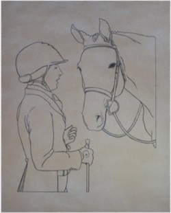 Drawing animal horse girl