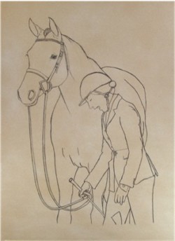 Drawing animal horse rider