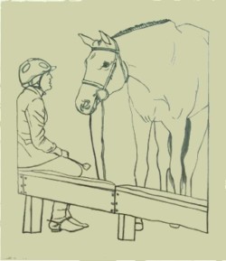 Drawing animal horse rider