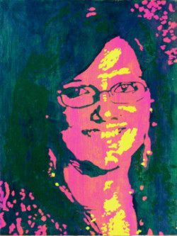 acrylic portrait study of woman
