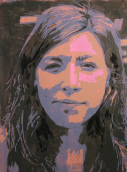 acrylic portrait study of woman
