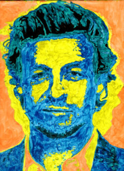 edgy celebrity acrylic portrait