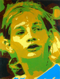 edgy girl acrylic portrait